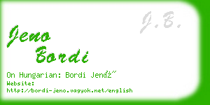 jeno bordi business card